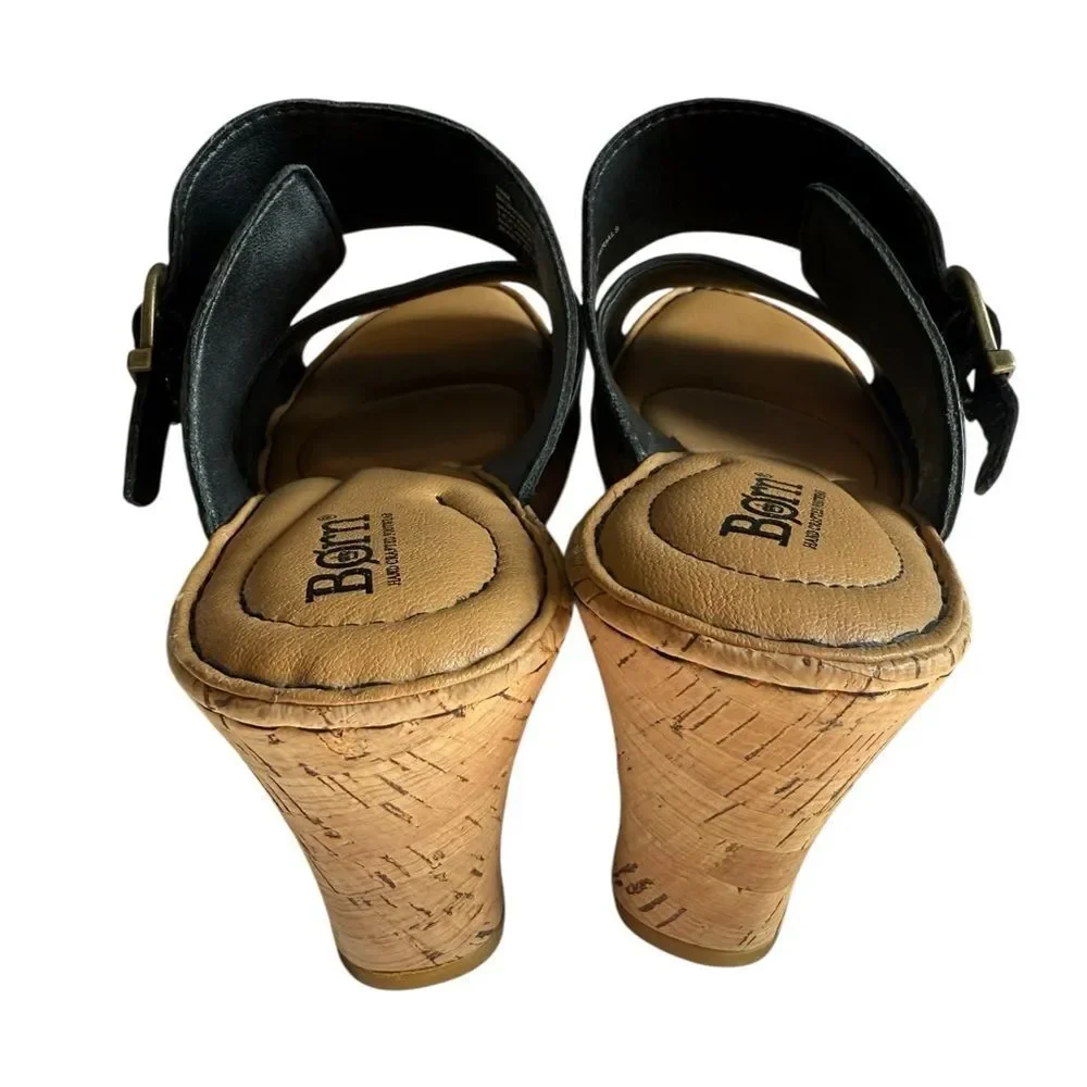 Børn Black Leather Wedges Women’s Size 10 Like New